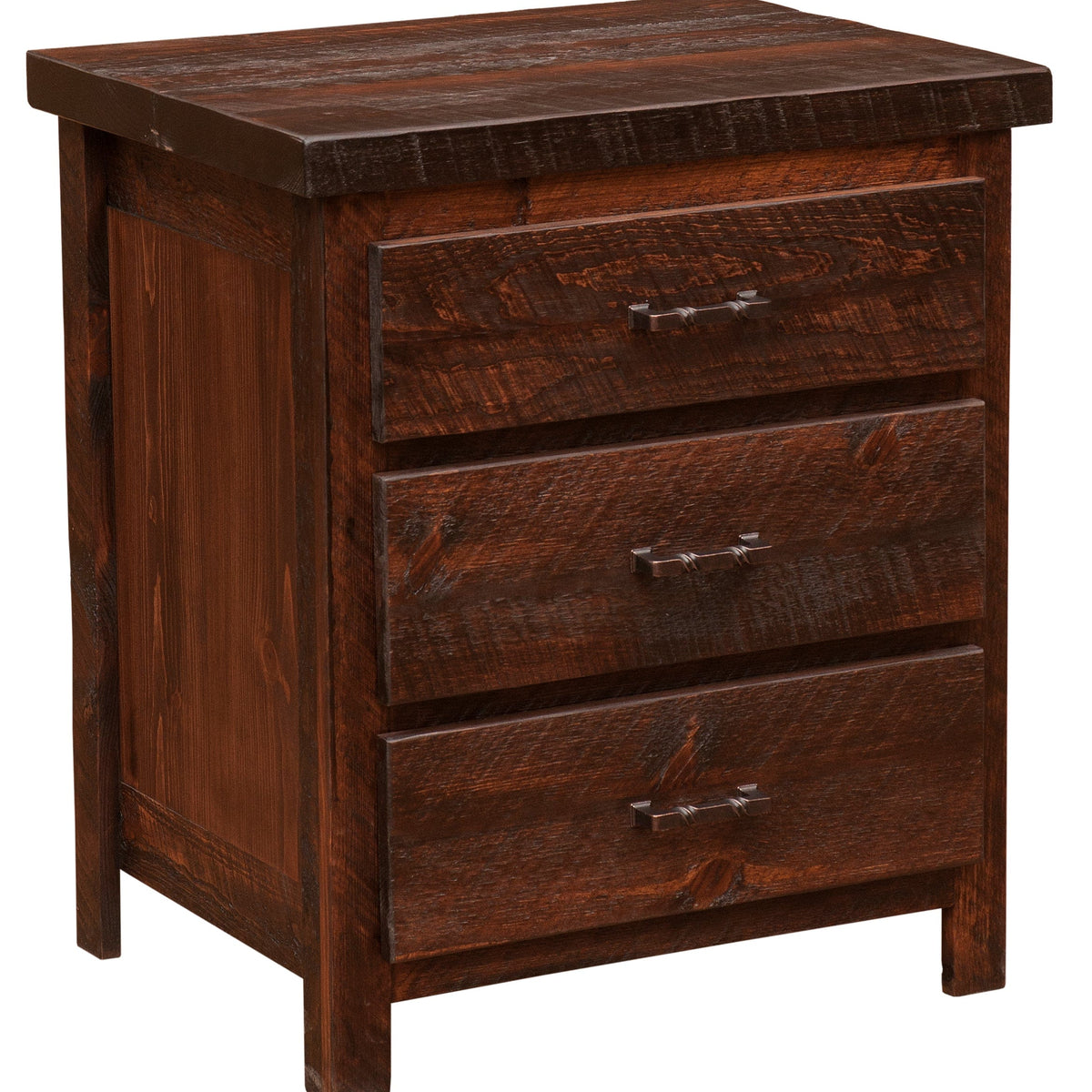 Rustic Home Three Drawer Nightstand – The Cabin Place
