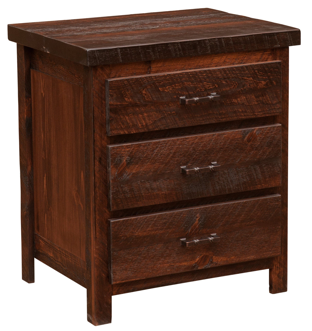 Rustic Home Three Drawer Nightstand