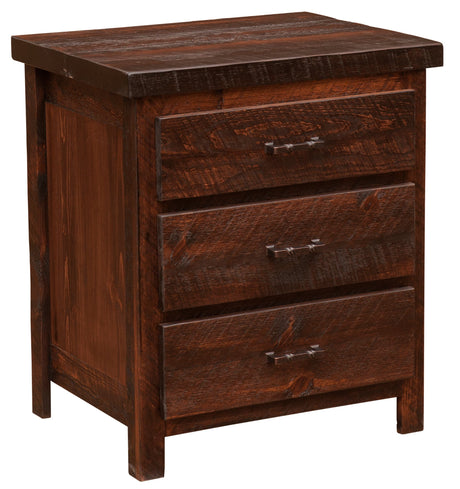 Rustic Home Three Drawer Nightstand