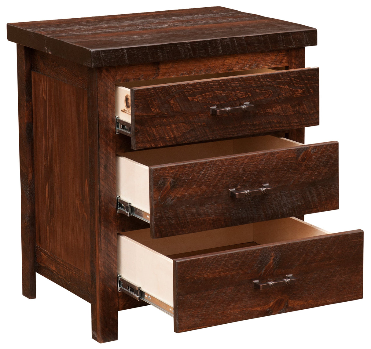 Rustic Home Three Drawer Nightstand