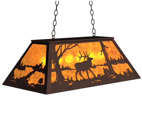 Wooded Elk 33" Oblong Pendant