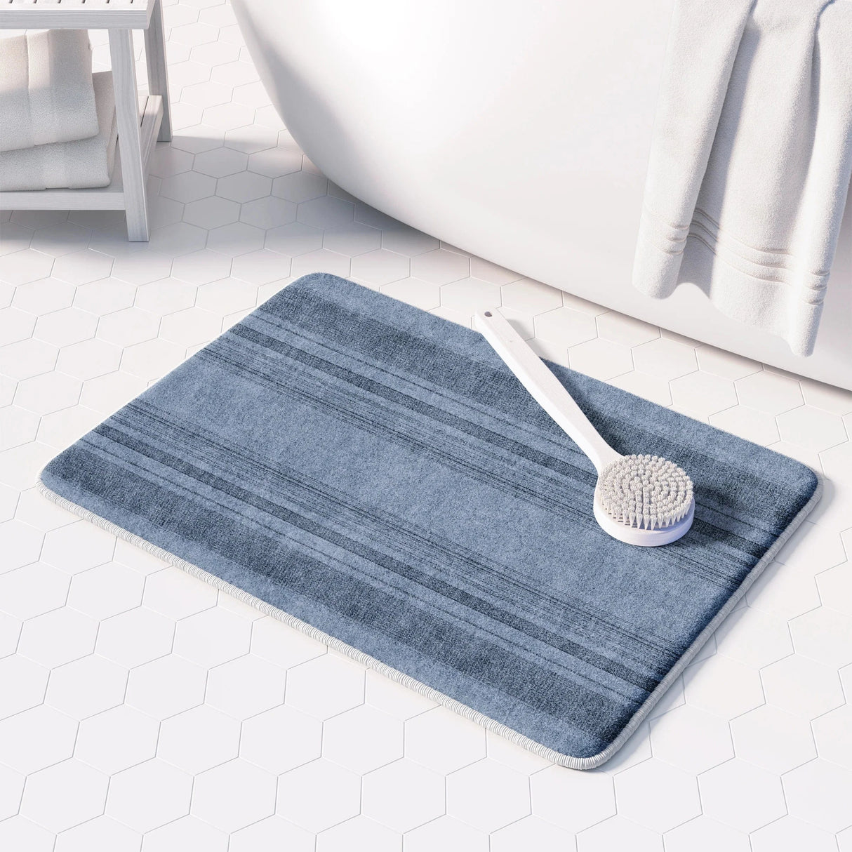 Rustic Comfort Dusty Blue Memory Foam Rug