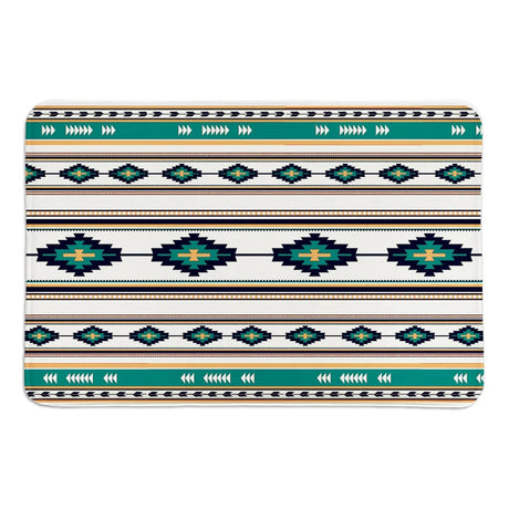 Painted Spirit Turquoise Memory Foam Rug