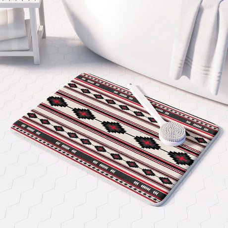 Painted Spirit Red Memory Foam Rug