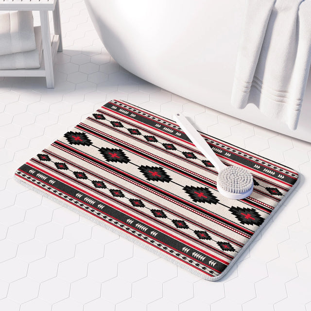 Painted Spirit Red Memory Foam Rug