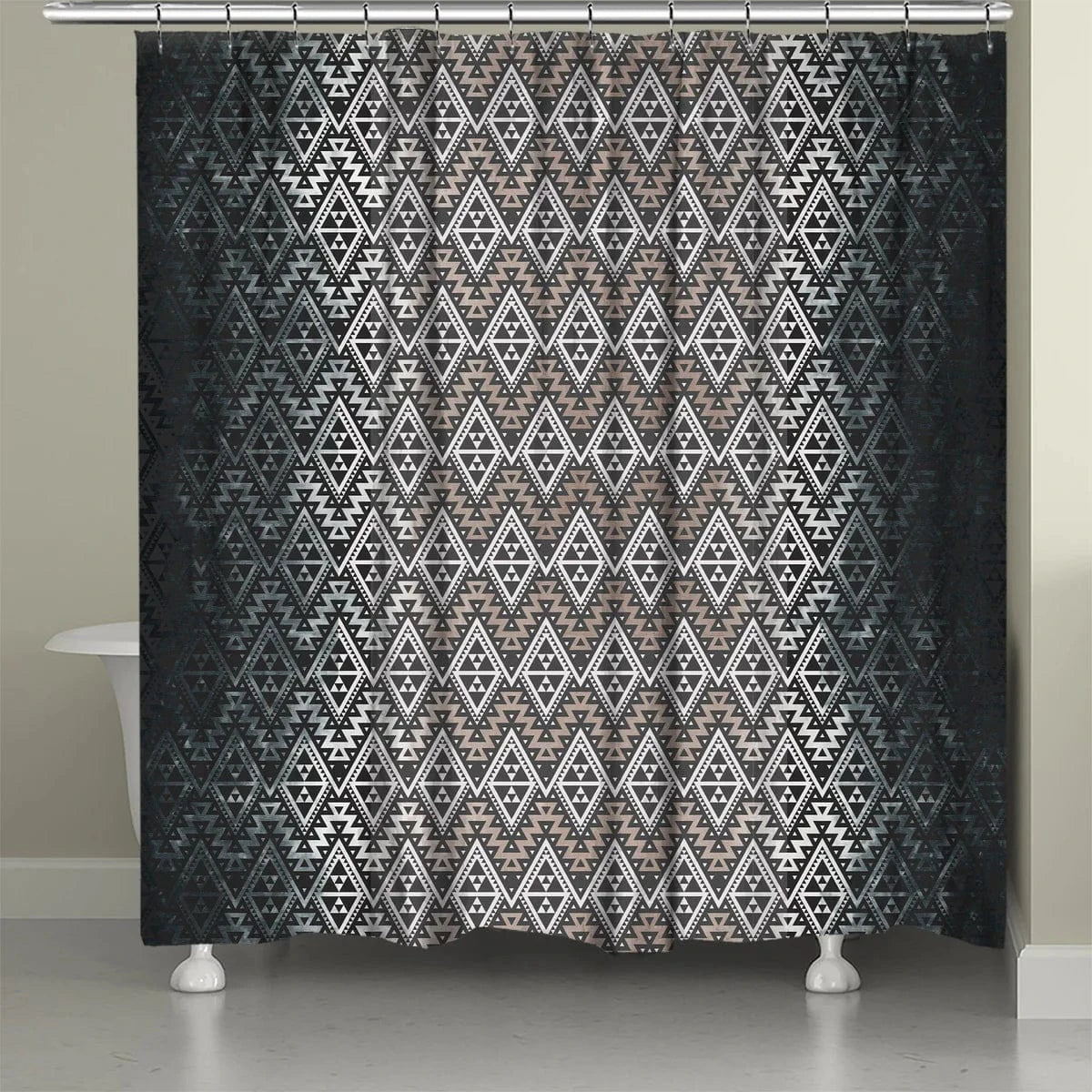 Cactus Nights Charcoal Shower Curtain