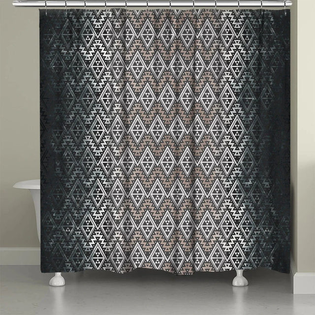 Cactus Nights Charcoal Shower Curtain