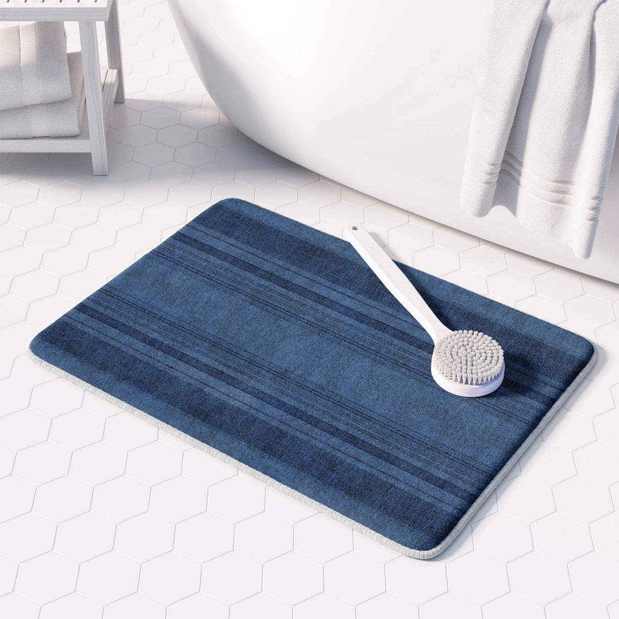 Rustic Comfort Denim Memory Foam Rug