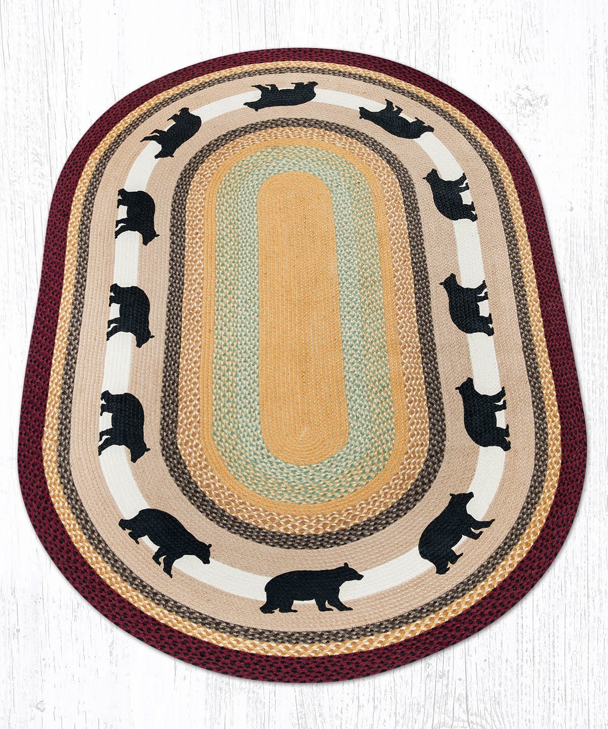 Autumn Bears Oval Rug