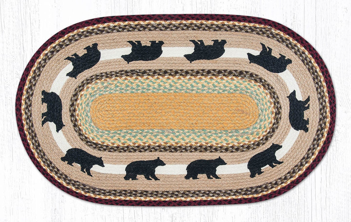 Autumn Bears Oval Rug