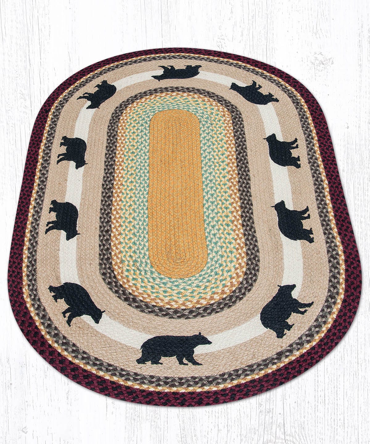 Autumn Bears Oval Rug