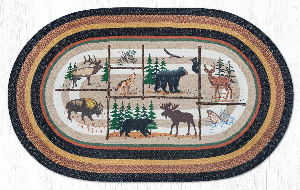 Wildlife Animals Oval Rug