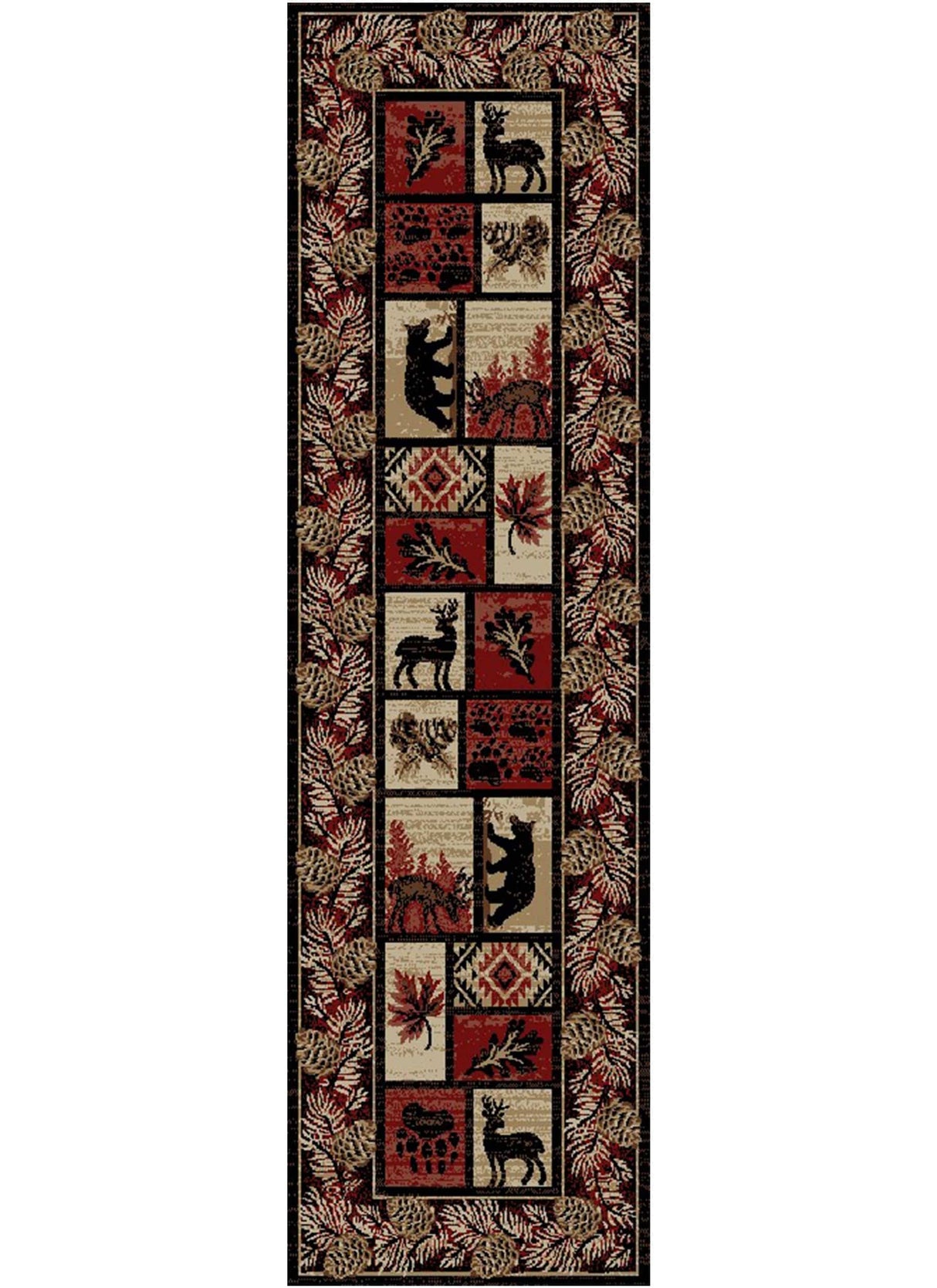Wildlife Woods Red Area Rug