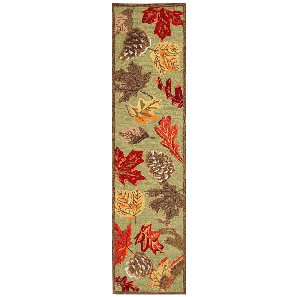 Dancing Leaves Moss Green Area Rug