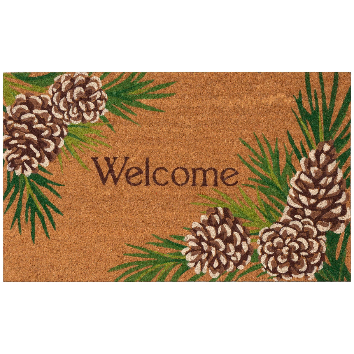 Pinecone Edge Welcome Mat