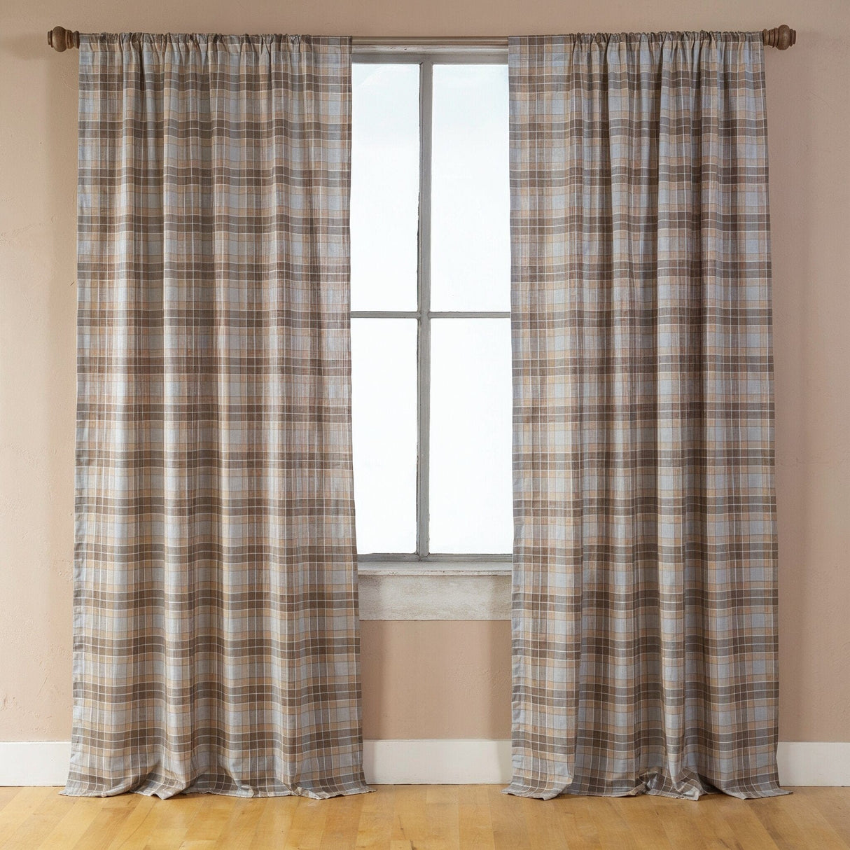 Glacier Plaid Drapes