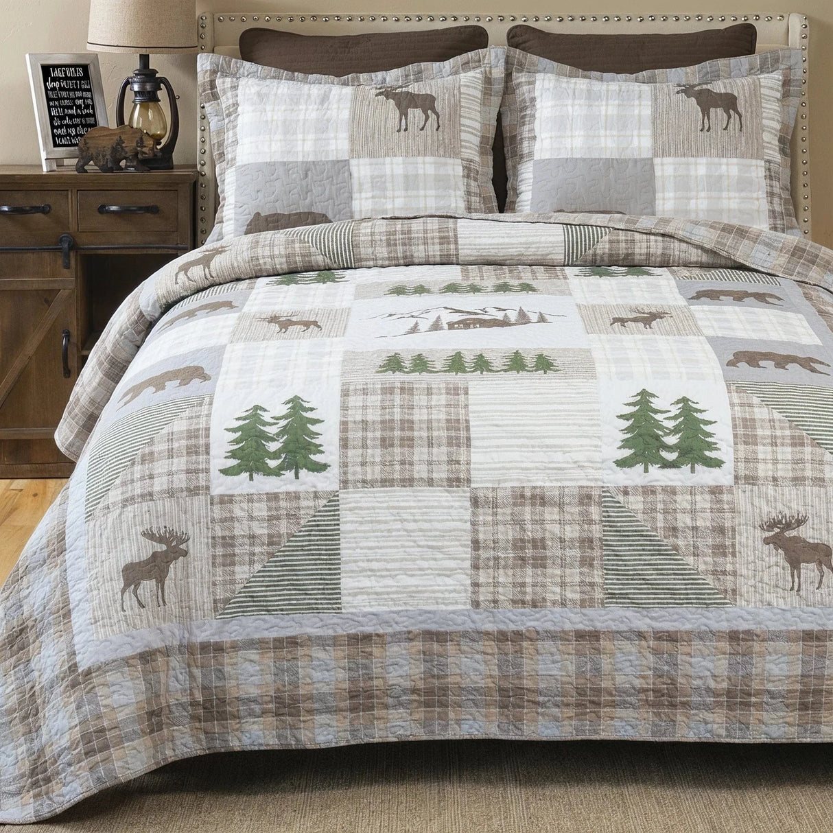 Glacier Plaid Quilt Set