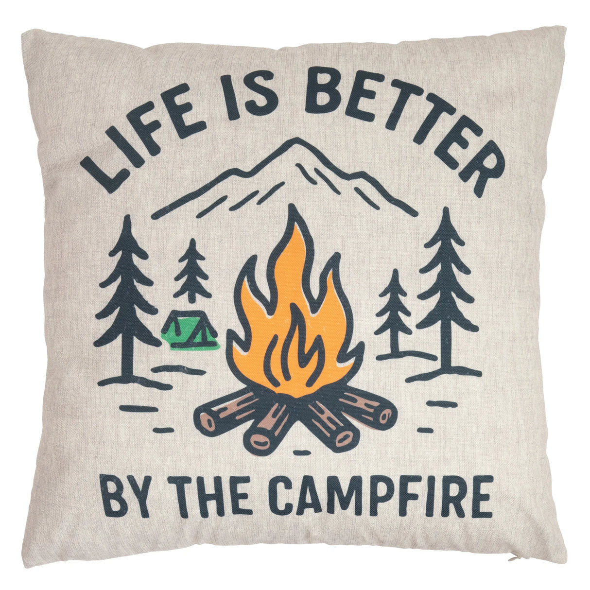 Life Is Better Campfire Outdoor Pillow