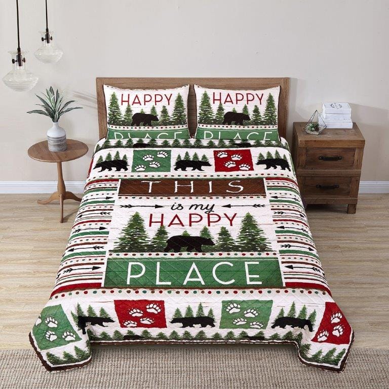 My Happy Place Bear Quilt Set