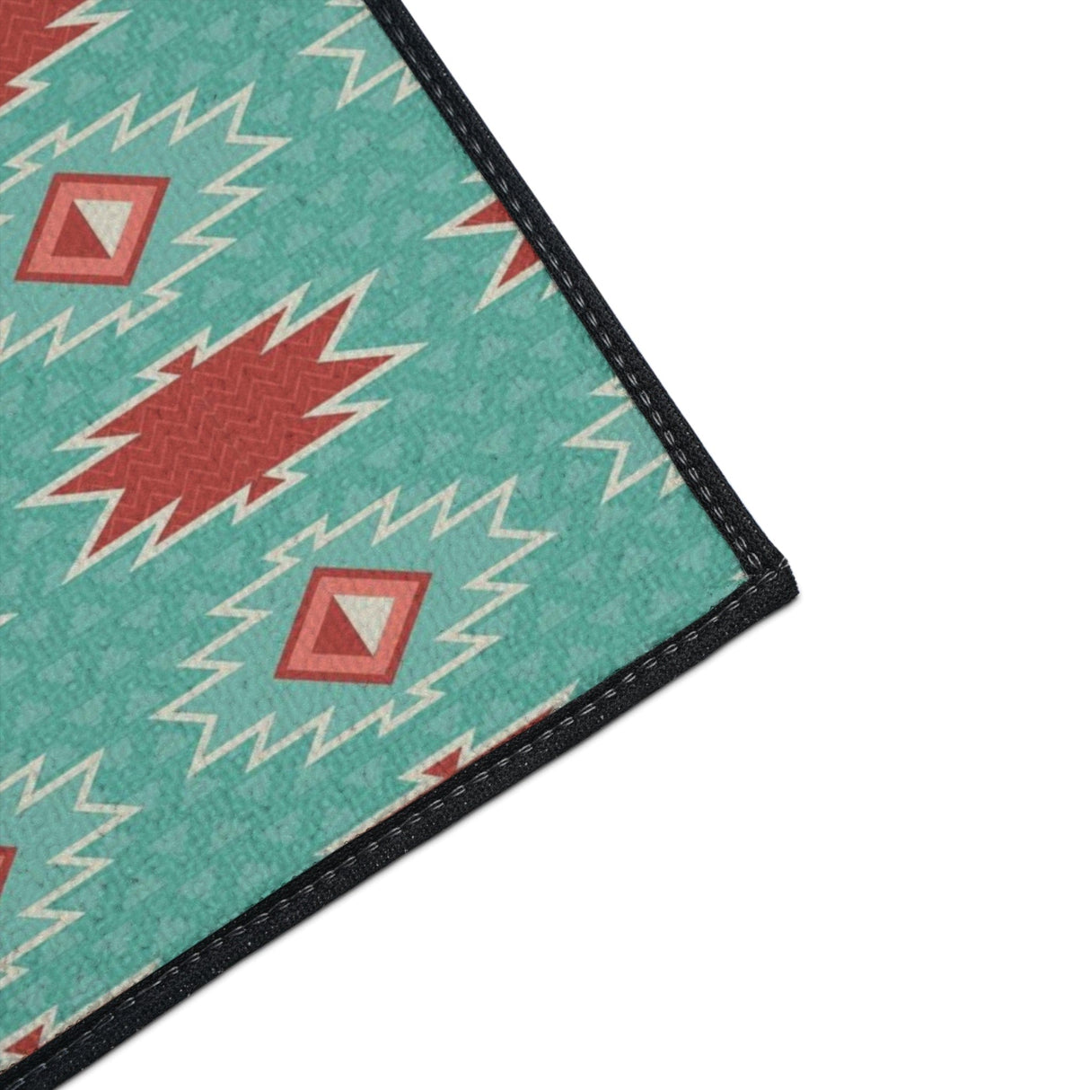 Red Blue Aztec Non-Slip Rug