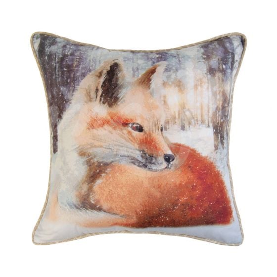 Morning Mist Snow Fox Pillow