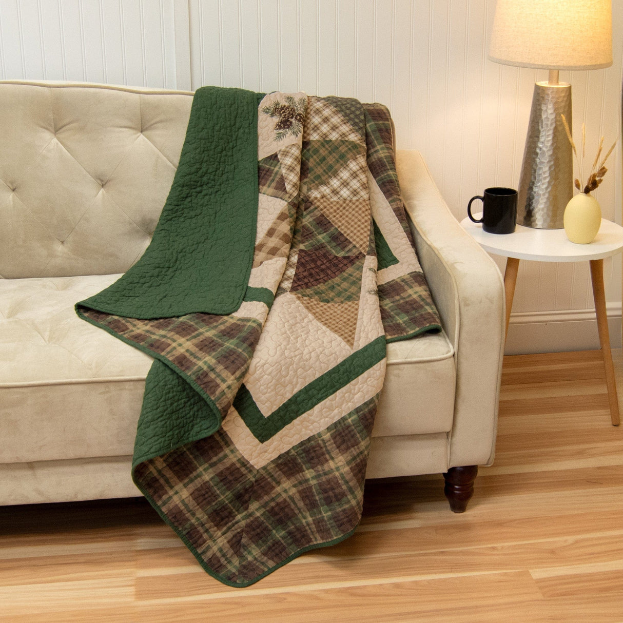 Plaid Star Pines Throw
