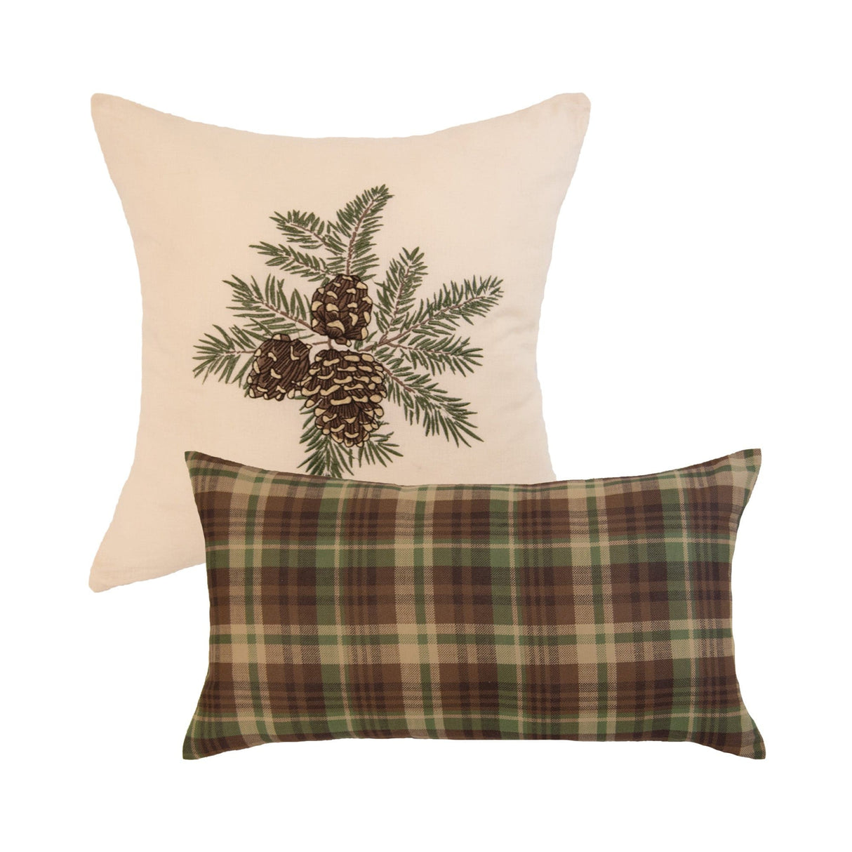 Plaid Star Pines Pillow Set