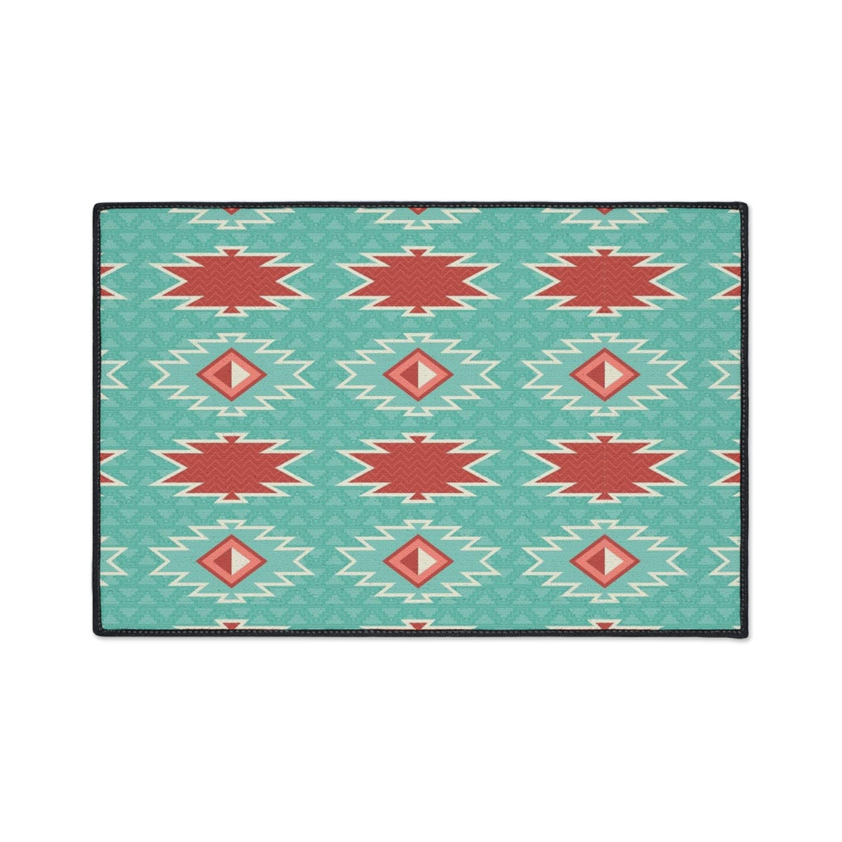 Red Blue Aztec Non-Slip Rug