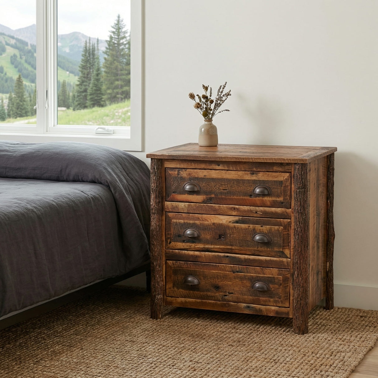 Roanoke Tobacco XL Three Drawer Nightstand