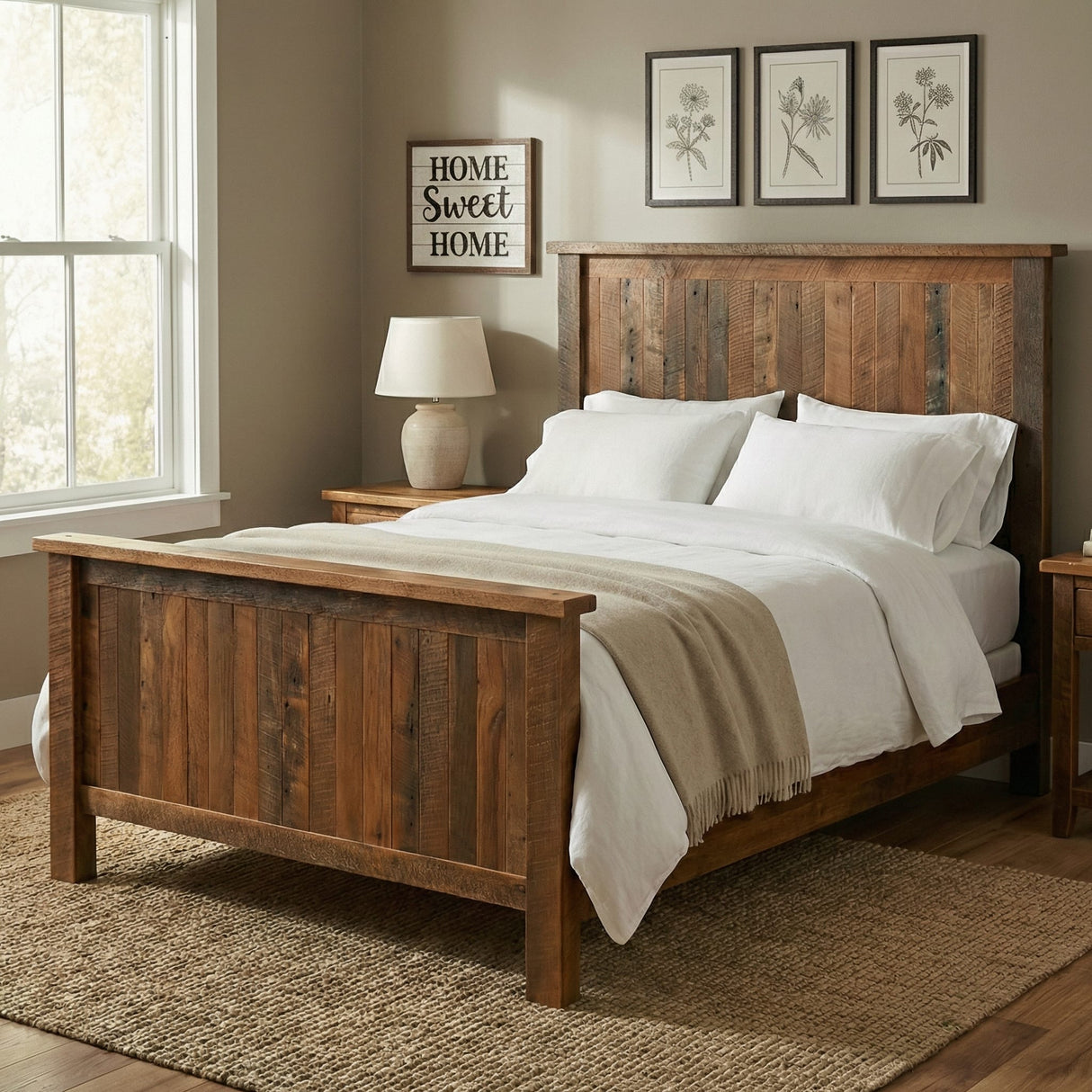 Traditional Barnwood Bed