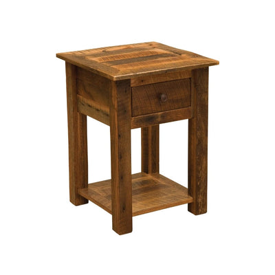 Barnwood One Drawer End Table With Shelf