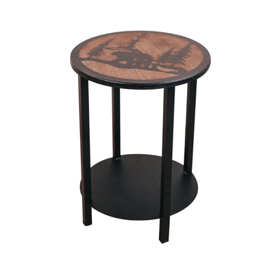 Bear Adventure Round Metal End Table