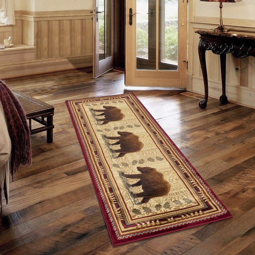 Bear Roam Red Area Rug