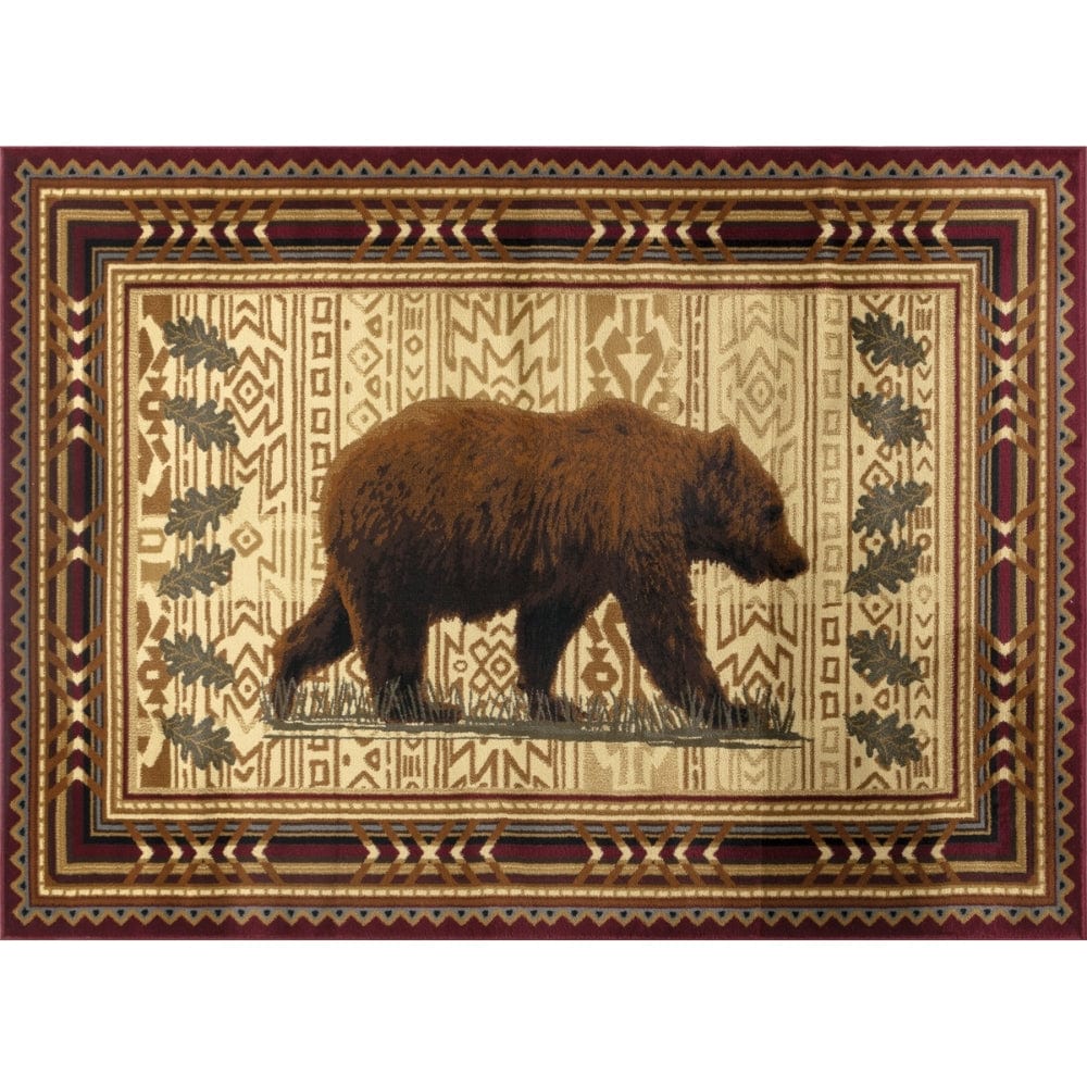 Bear Roam Red Area Rug