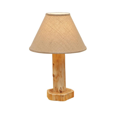 Cedar Log Table Lamp With Shade