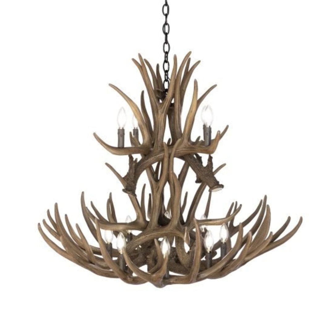 Mule Deer 16 Pewter Antler Chandelier