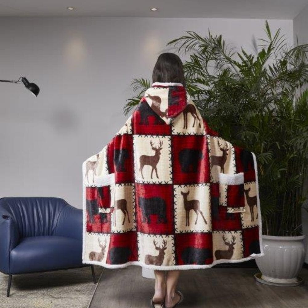 Checker Forest Red Wearable Throw