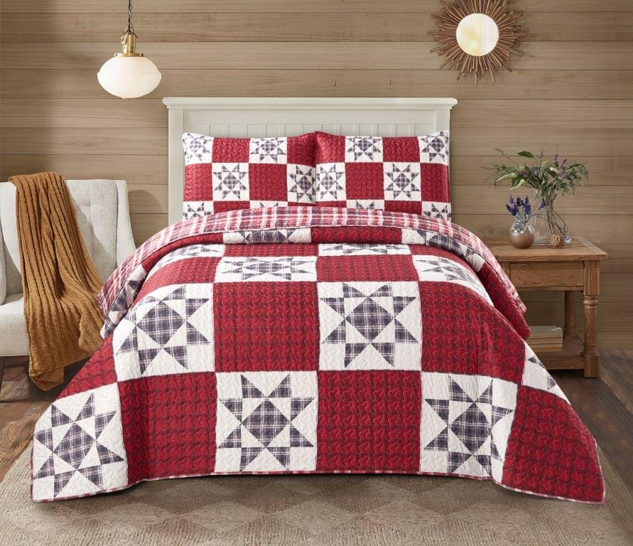 Hillside Red Quilt Set