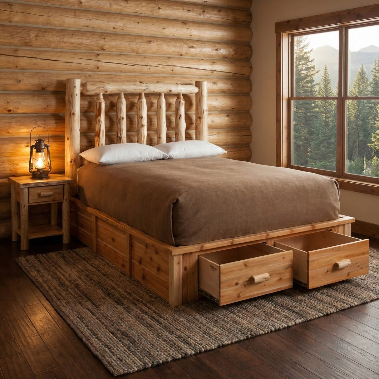 Cedar Footboard Dresser for Platform Bed