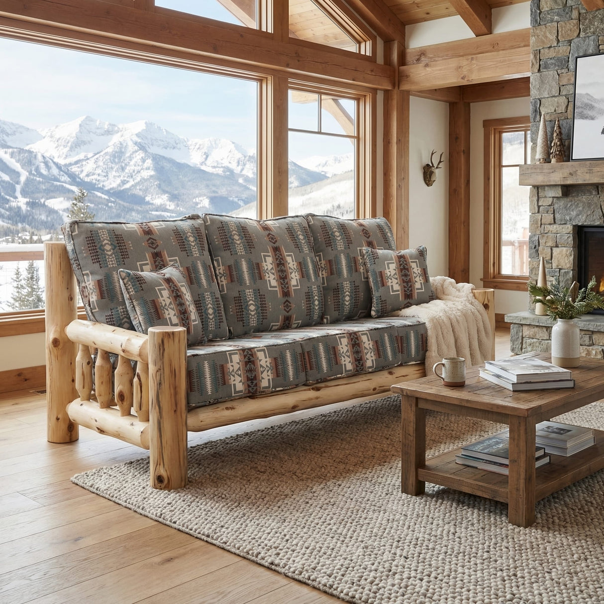 Cedar Log Frame Sofa