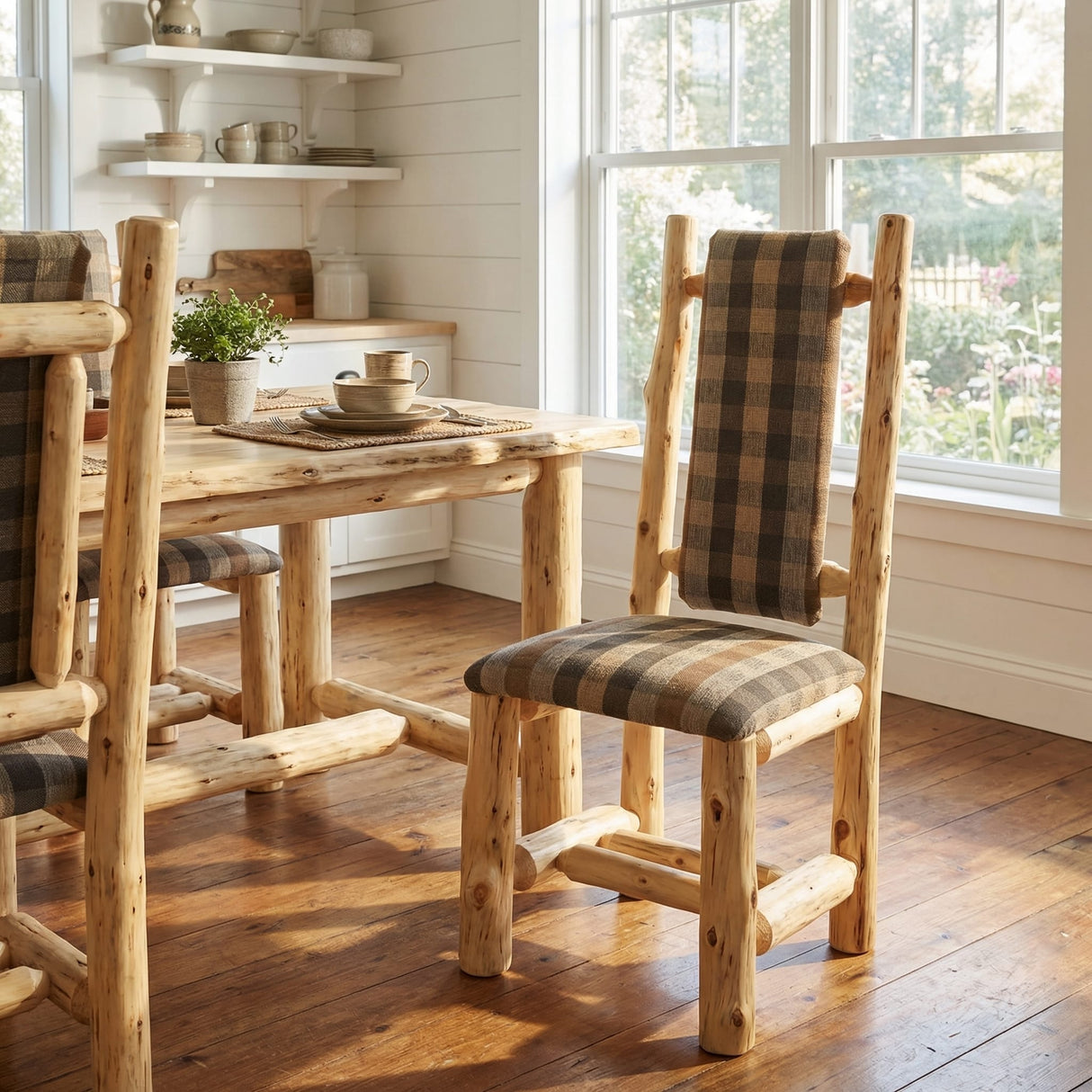 Upholstered High Back Log Side Chair