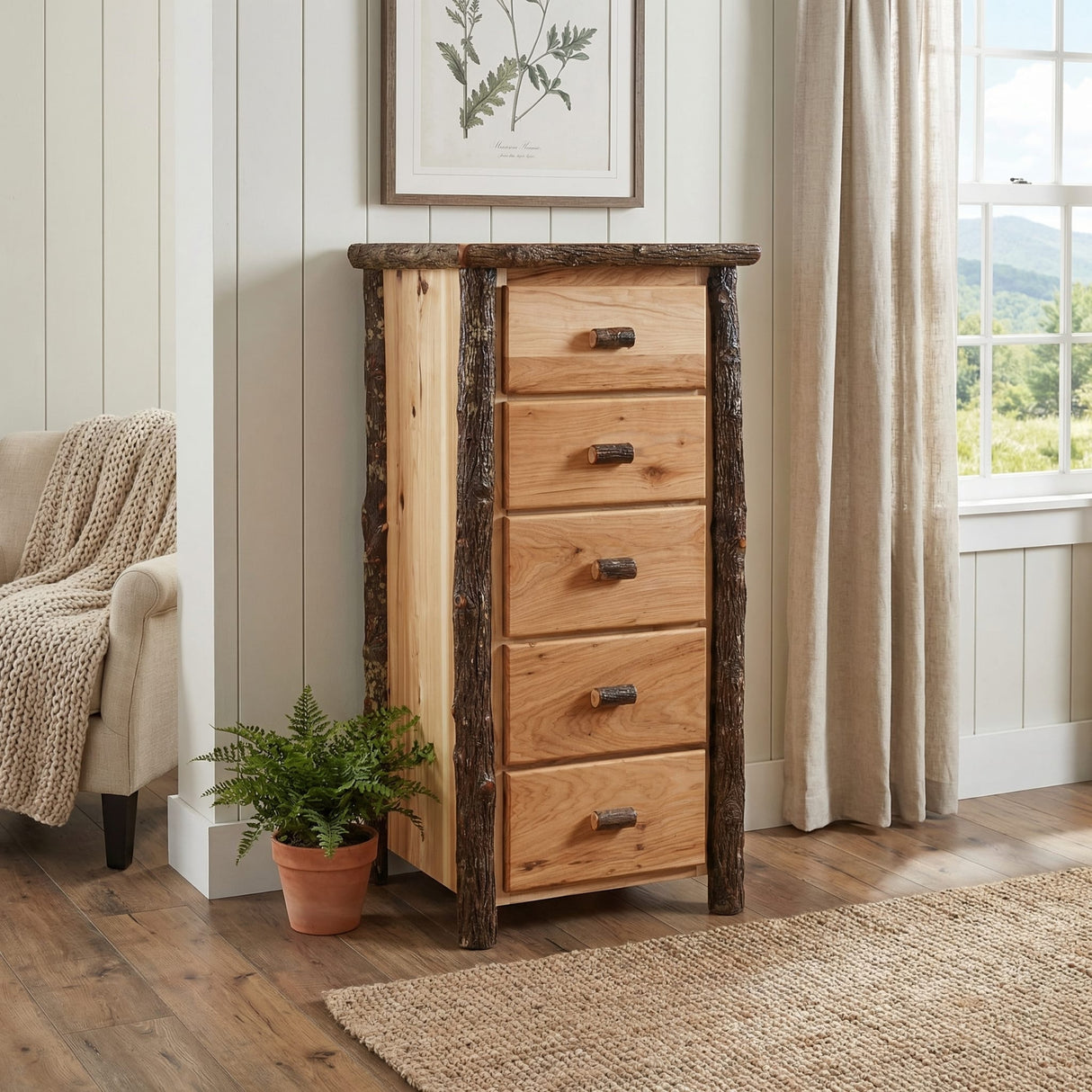 Hickory Log Storage Chest