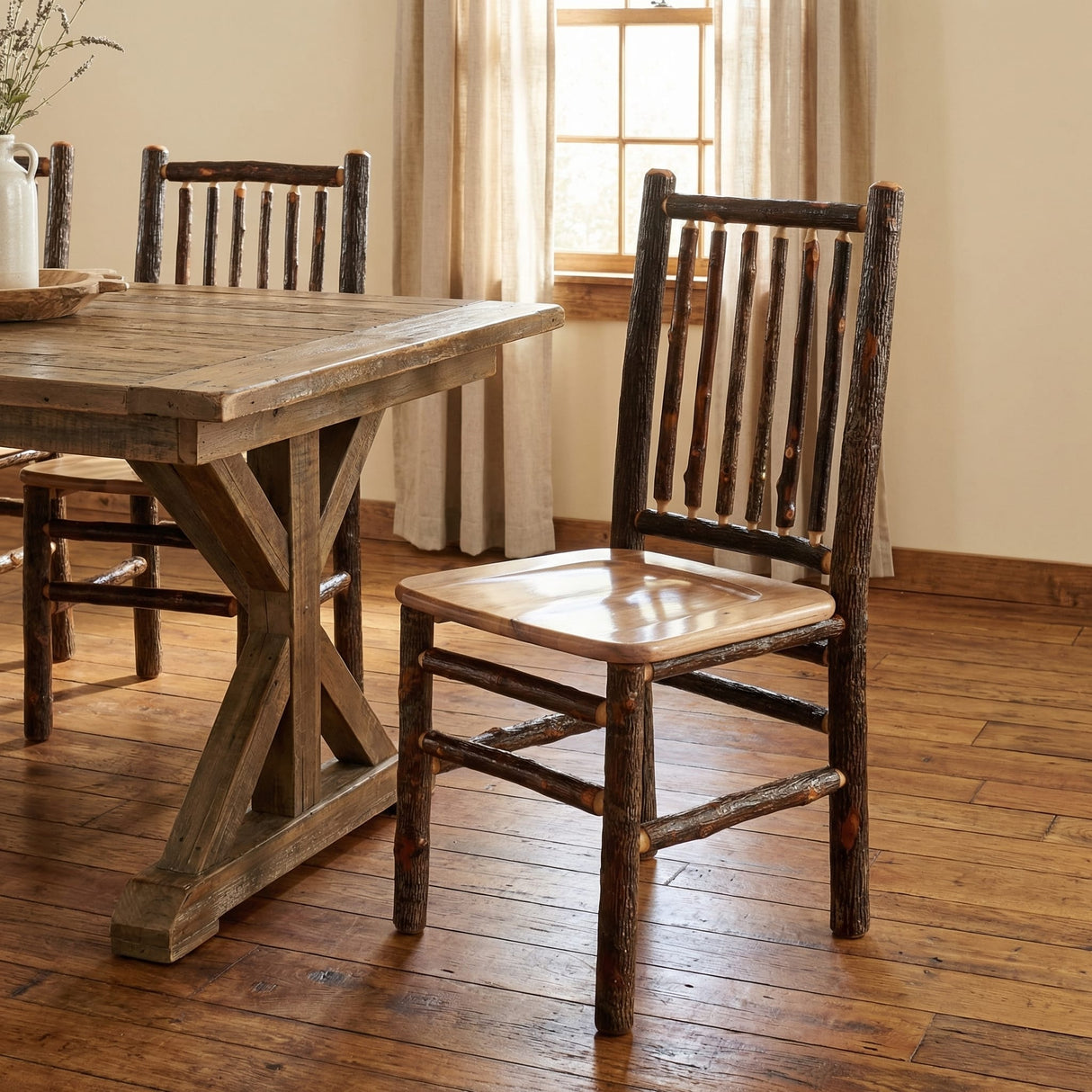 Hickory Spoke Back Side Chair