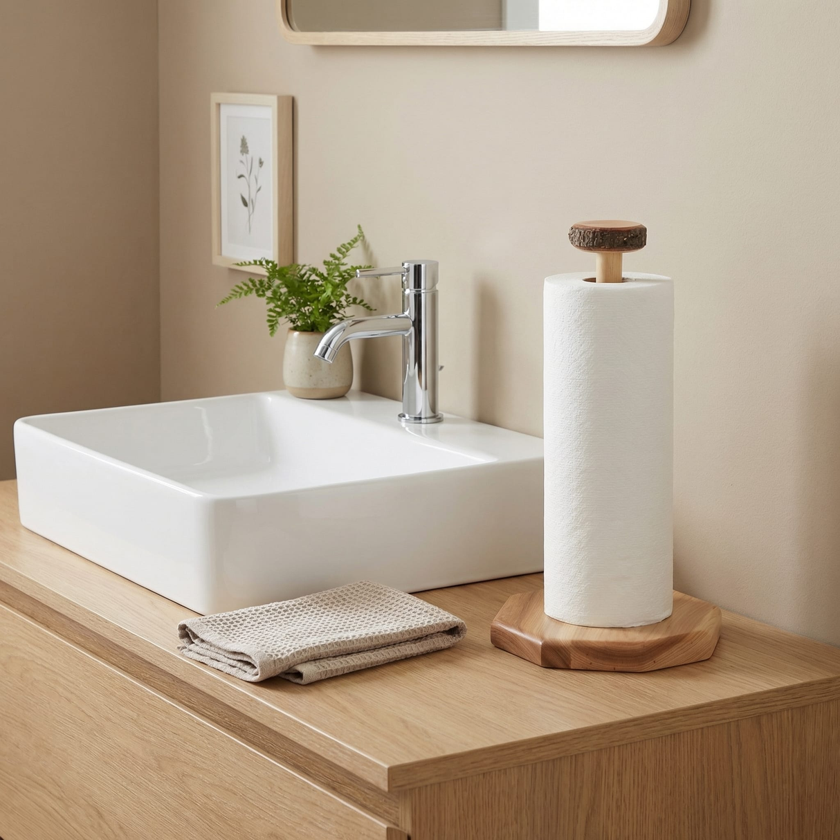 Hickory Log Paper Towel Holder