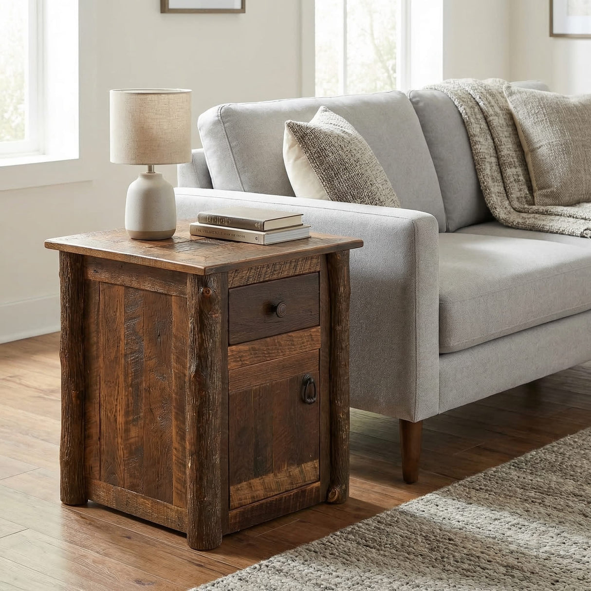 Roanoke Tobacco Enclosed End Table