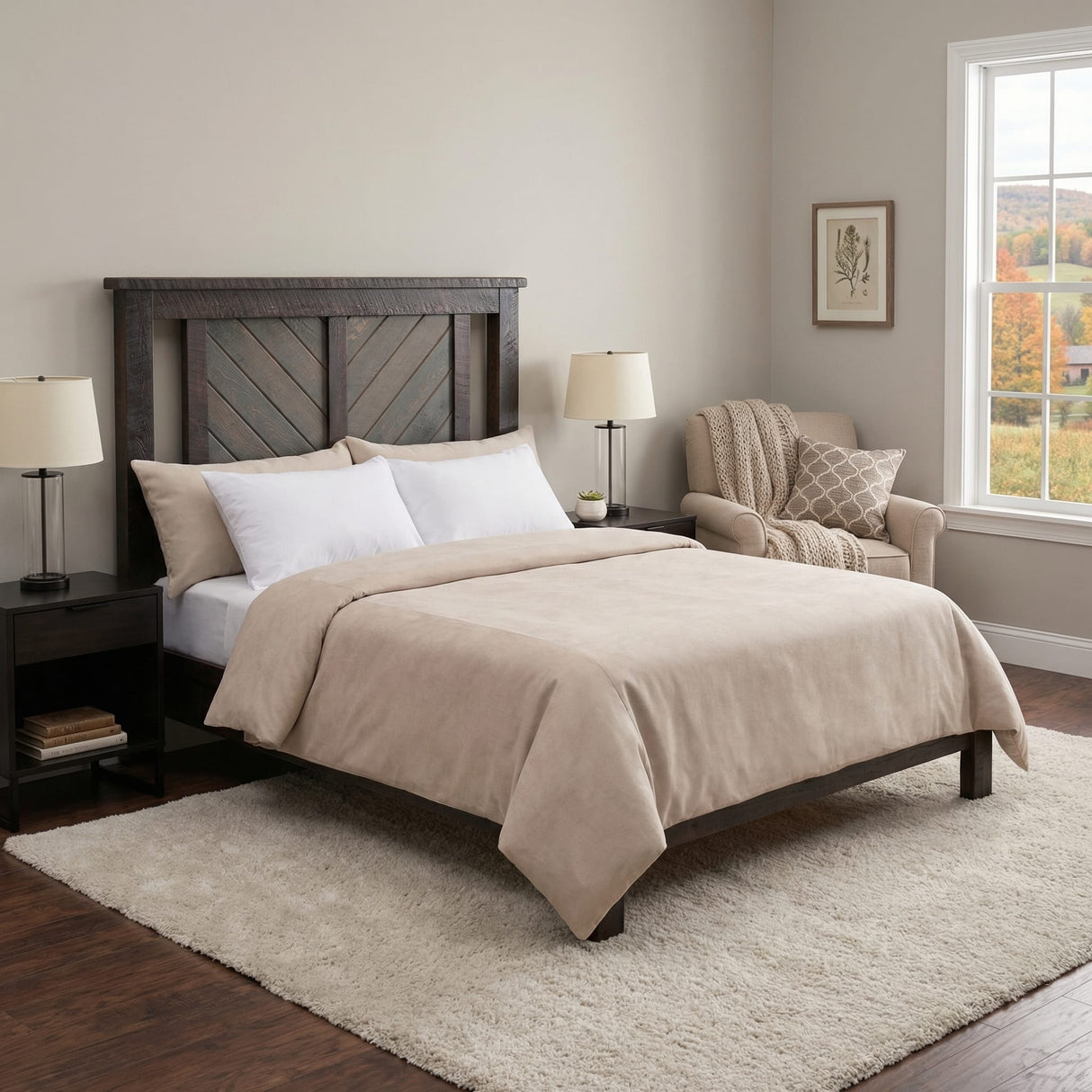 Wood & Wicker Headboard