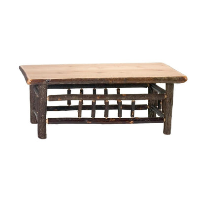 Hickory Log Open Coffee Table
