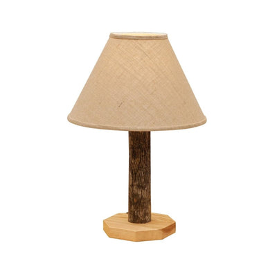 Hickory Log Table Lamp With Shade