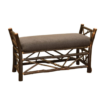 Hickory Log Upholstered Bedside Bench