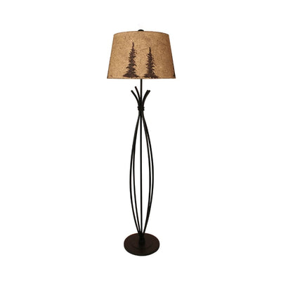 Iron Bow Pine Tree Floor Lamp